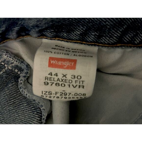 Wrangler Mens Jeans 44x30 Regular Fit Straight Medium Stone Western Denim 9650 - Picture 3 of 7